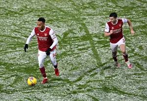 Arsenal's Aubameyang and Tierney in Action against West Bromwich Albion (2020-21)