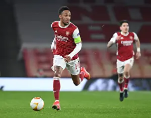 Arsenal V Olympiacos 2020-21 Prints: Arsenal's Aubameyang in UEFA Europa League: Arsenal vs Olympiacos (Behind Closed Doors)