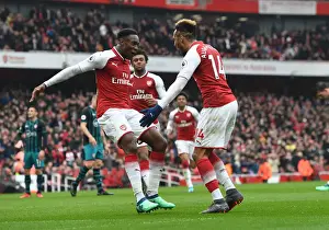 Arsenal V Southampton 2017-18 Prints: Arsenal's Aubameyang and Welbeck: Unstoppable Scoring Duo Celebrate First Goal vs Southampton (2017-18)