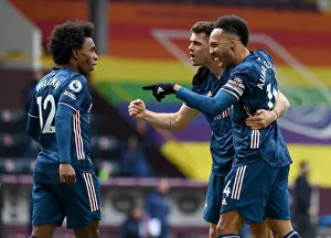 Burnley V Arsenal 2020-21 Prints: Arsenal's Aubameyang, Xhaka, and Willian: Empty Net Triumph Against Burnley (2021)