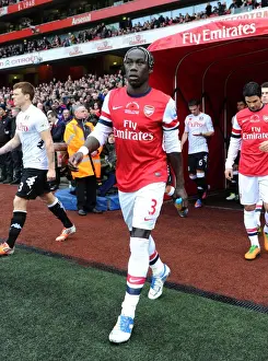 Arsenal V Fulham 2012-13 Prints: Arsenal's Bacary Sagna Leads Out Team Against Fulham in Premier League (2012-13)