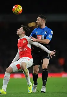 Arsenal V Bournemouth 2015-16 Prints: Arsenal's Bellerin Fends Off Surman in Tight Arsenal vs Bournemouth Clash (2015-16)