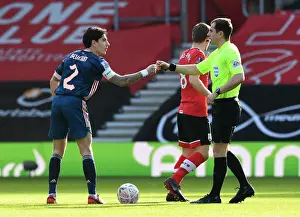 Arsenal's Bellerin Fists Ref before Empty Southampton FA Cup Match