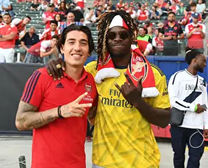Arsenal's Bellerin Meets Football Star Jay Ajayi During Arsenal v Bayern Friendly Match, 2019