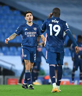 Arsenal's Bellerin and Pepe Face Off Against Manchester City in Empty Etihad Stadium (Manchester City vs Arsenal, 2020-21)