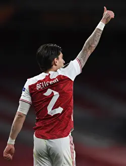 Arsenal V Villarreal 2020-21 Prints: Arsenal's Bellerin in UEFA Europa League Semi-Final: A Lone Warrior at Emirates Amid Pandemic Restrictions