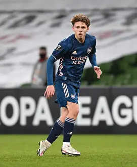 Dundalk V Arsenal 2020-21 Prints: Arsenal's Ben Cottrell in Action against Dundalk in UEFA Europa League Group Stage