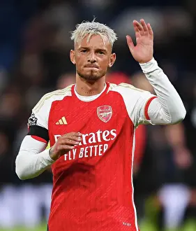 Arsenal's Ben White Acknowledges Fans After Chelsea Showdown (2023-24 Premier League)