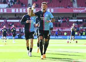 Nottingham Forest V Arsenal 2022-23 Prints: Arsenal's Ben White Acknowledges Fans Before Nottingham Forest Clash (May 2023)