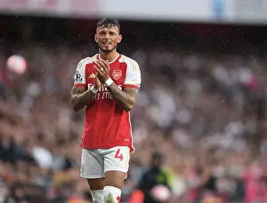 Arsenal V Fulham 2023-24 Prints: Arsenal's Ben White in Action Against Fulham in 2023-24 Premier League