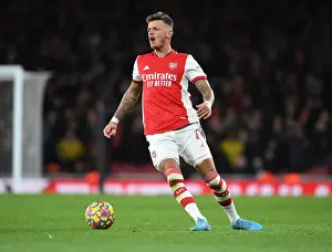 Arsenal's Ben White in Action: Premier League 2021-22 - Arsenal vs. Wolverhampton Wanderers