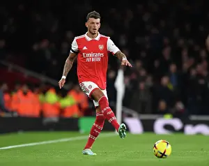 Arsenal's Ben White in Action: Premier League 2022-23 - Arsenal vs. West Ham, Emirates Stadium