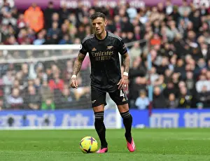 Arsenal's Ben White in Action: Premier League Clash at Aston Villa (2022-23)