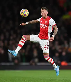 Arsenal's Ben White in Action Against Wolverhampton Wanderers in the Premier League