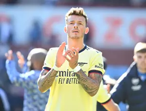 Arsenal's Ben White Applauding Fans after Aston Villa Victory - Premier League 2021-22