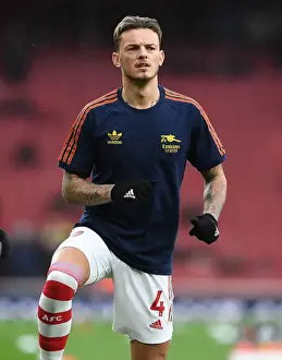 Arsenal V Southampton 2021-22 Prints: Arsenal's Ben White Braces for Arsenal vs Southampton Clash in Premier League (December 2021)