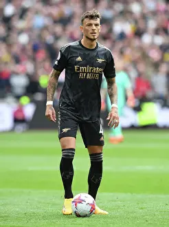 West Ham United V Arsenal 2022-23 Prints: Arsenal's Ben White Faces Off Against West Ham in Premier League Showdown (2022-23)