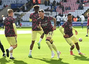 Leicester City V Arsenal 2021-22 Prints: Arsenal's Ben White Gears Up for Leicester Showdown in Premier League Clash