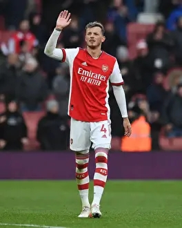 Arsenal's Ben White Reacts After Arsenal v Newcastle United, Premier League 2021-22