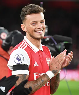 Arsenal V West Ham United 2022-23 Prints: Arsenal's Ben White Readies for Arsenal vs. West Ham United Showdown (2022-23)