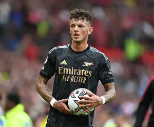 Manchester United V Arsenal 2022-23 Prints: Arsenal's Ben White Stands Firm Against Manchester United in Premier League Clash (2022-23)