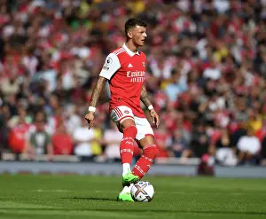 Arsenal V Tottenham Hotspur 2022-23 Prints: Arsenal's Ben White Stands Strong Against Tottenham in Intense 2022-23 Premier League Clash