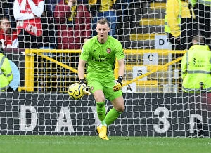 Burnley v Arsenal 2019-20 Collection: Arsenal's Bernd Leno in Action Against Burnley in Premier League Clash (2019-20)