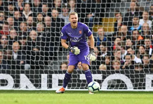 Arsenal's Bernd Leno in Action against Fulham (2018-19)