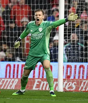 Arsenal's Bernd Leno in Action at Nottingham Forest in FA Cup Third Round, 2021-22