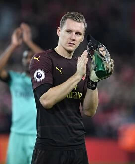 Images Dated 29th December 2018: Arsenal's Bernd Leno Applauding Fans after Liverpool Clash (Premier League 2018-19)