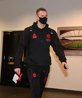 Arsenal's Bernd Leno Arrives at Empty Emirates Stadium Ahead of Arsenal v Tottenham Hotspur Match, 2021 Premier League