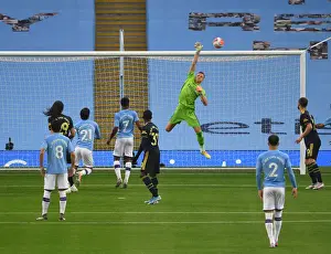 Manchester City V Arsenal 2019-20 Prints: Arsenal's Bernd Leno Faces Off Against Manchester City in Premier League Battle (2019-20)