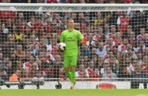 Arsenal's Bernd Leno Focused During Arsenal v Burnley Premier League Clash at Emirates Stadium