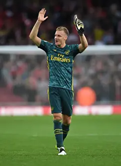 Arsenal's Bernd Leno Reacts After Arsenal FC vs Aston Villa, Premier League 2019-20