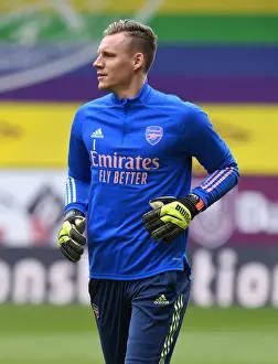 Arsenal's Bernd Leno Warming Up Before Empty Turf Moor: Burnley vs Arsenal, Premier League 2021