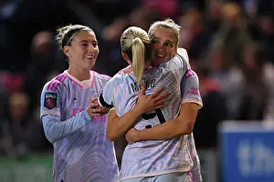 Arsenal's Beth Mead and Vivianne Miedema Embrace Victory: Arsenal FC vs. Bristol City - Barclays Women's Super League 2023-24