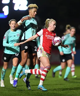 Arsenal Women V Brighton And Hove Albion Women 2021-22 Prints: Arsenal's Beth Mead vs Brighton's Victoria Williams: FA WSL Showdown at Meadow Park