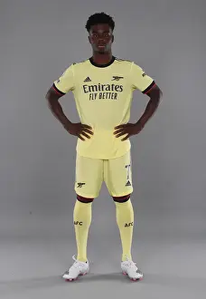 Arsenal's Bukayo Saka at 2021-22 Arsenal First Team Photocall
