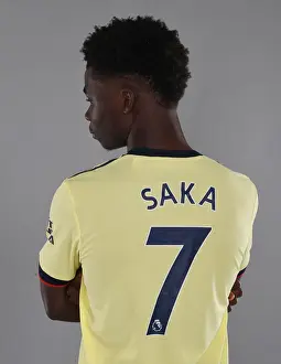 Arsenal's Bukayo Saka at 2021-22 First Team Photocall