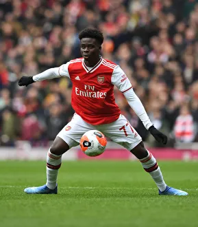 Arsenal's Bukayo Saka in Action: Arsenal vs. West Ham United, Premier League 2019-2020