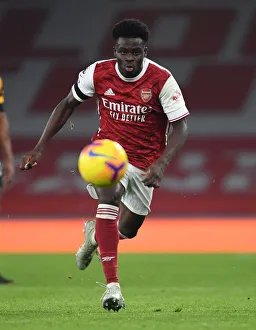 Arsenal's Bukayo Saka in Action: Arsenal vs. Wolverhampton Wanderers (2020-21) - Emirates Stadium