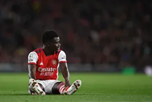 Arsenal V Aston Villa 2021-22 Prints: Arsenal's Bukayo Saka in Action: Arsenal vs. Aston Villa, Premier League 2021-22
