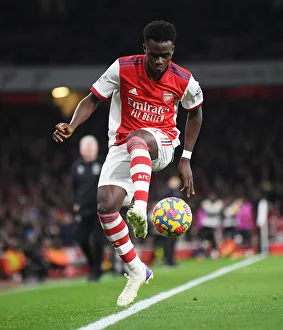 Arsenal's Bukayo Saka in Action: Arsenal vs. West Ham United, Premier League 2021-22