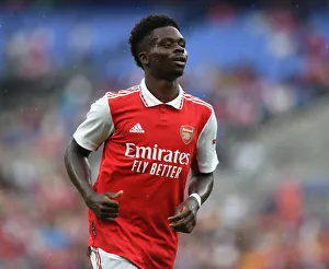 Arsenal's Bukayo Saka in Action: Arsenal vs. Everton Pre-Season Clash, Baltimore, 2022