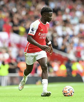 Arsenal's Bukayo Saka in Action: Arsenal vs. Nottingham Forest, 2023-24 Premier League
