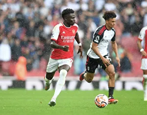 Arsenal V Fulham 2023-24 Prints: Arsenal's Bukayo Saka in Action: Arsenal vs. Fulham, 2023-24 Premier League