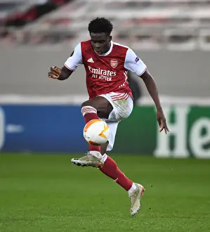 Arsenal V SL Benfica 2020-21 Prints: Arsenal's Bukayo Saka in Action during Arsenal vs SL Benfica Europa League Clash (February 2021)