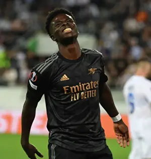 FC Zurich V Arsenal 2022-23 Prints: Arsenal's Bukayo Saka in Action against FC Zurich in UEFA Europa League Group Stage