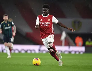 Arsenal's Bukayo Saka in Action Against Leeds United - Premier League 2020-21