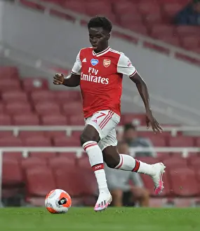 Arsenal V Leicester City 2019-20 Prints: Arsenal's Bukayo Saka in Action against Leicester City - Premier League 2019-2020